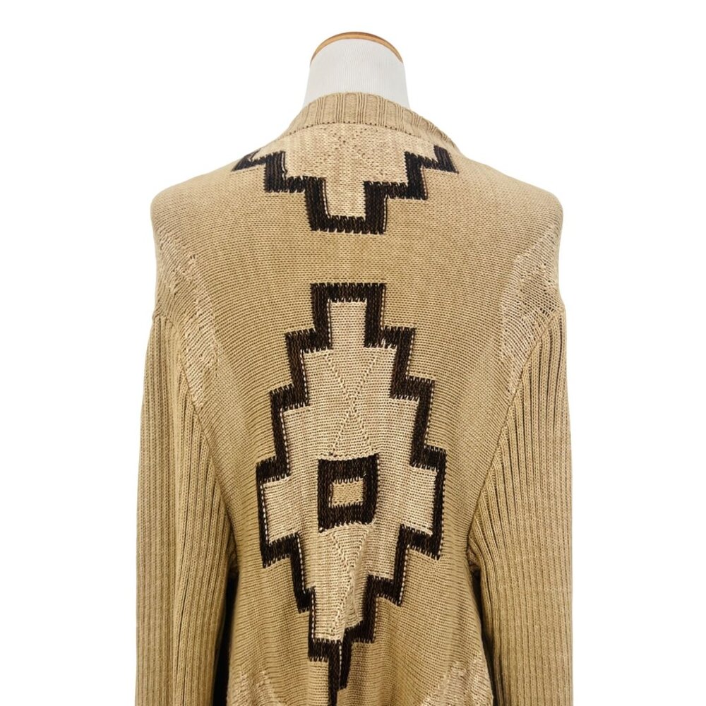 Draped Tribal Waterfall Duster Cardigan | Coastal Cowgirl Western Boho Cozy Knit - Picture 14 of 16